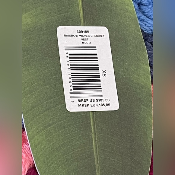 Farm Rio Rainbow Waves Crochet Knit Best Women Size X-Small NEW - Picture 12 of 13